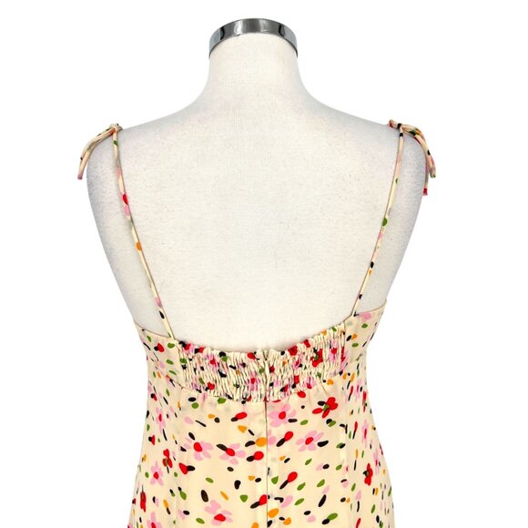 Princess Polly Karla Printed Tie Mini Dress Cream Multicolor Size 10 - Picture 8 of 12